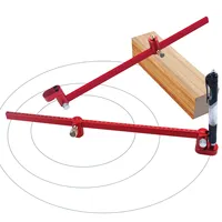 Metric & Inch Adjustable Drawing Circle Ruler,Woodworking Fixed-Point Circle Line Marking Gauge, Compass Scribe Center Finder