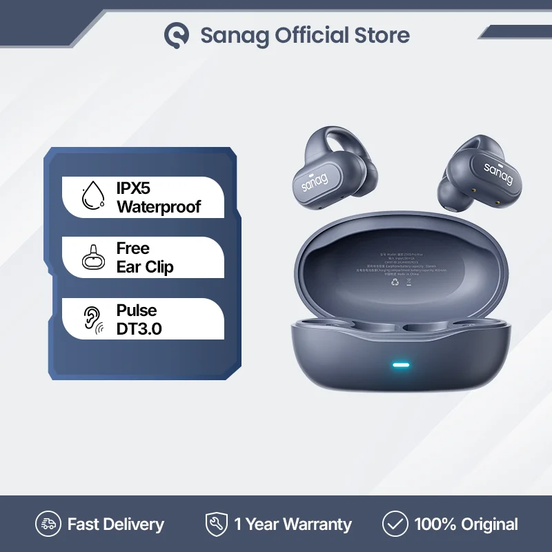 Sanag Z50s Open Ear Air Conduction TWS Earphone Bluetooth Wireless Headphone Panoramic Sound Sports Waterproof Ear Clip Earbuds