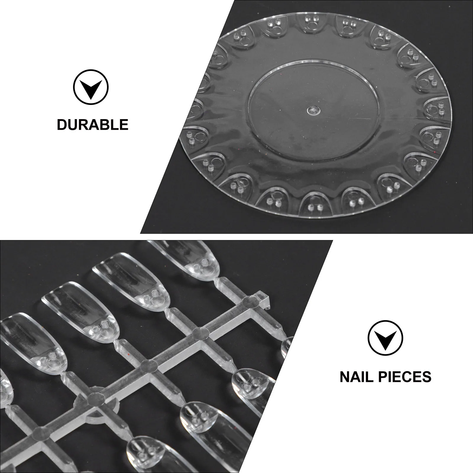 5セット マニキュア練習ボード 丸型 カラーディスプレイプレート ネイルサロン用 プラスチックカラーボード フェイクフィンガーネイルチップ ネイルアート