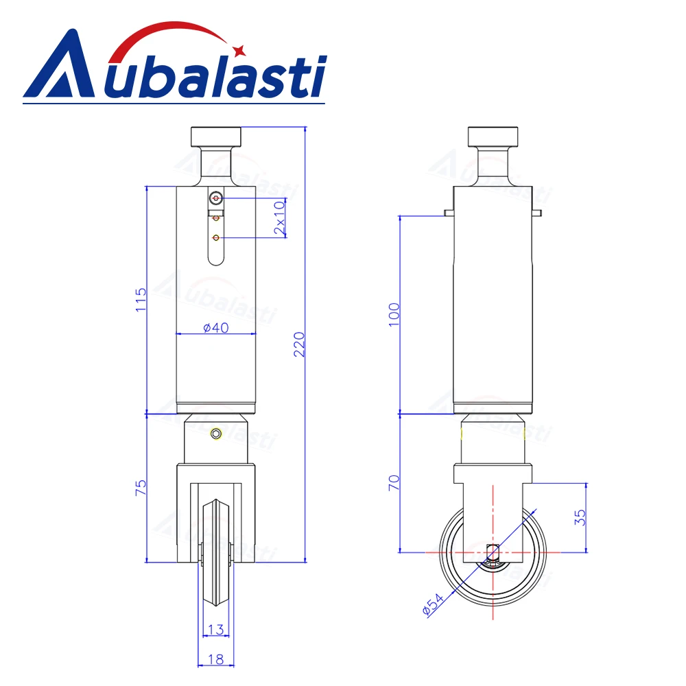 Aubalasti-cuchilla vibradora CNC, rueda de presión para cortador de papel corrugado, cartón, placa de plástico corrugado y otros materiales