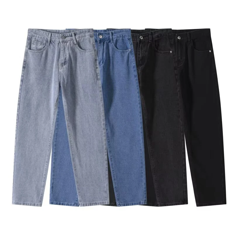 

Retro Washed Denim Jeans For Men All Seasons 2025 Loose Fit Straight Fit Trendy Classic Casual Denim Trousers