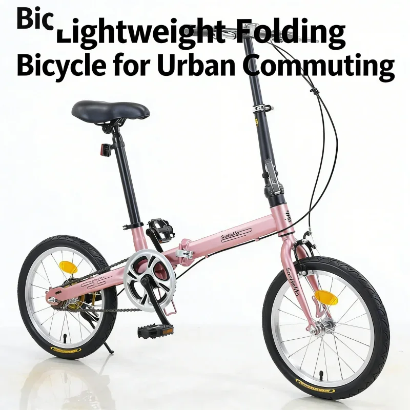 الكبار 16 بوصة خفيفة للغاية المحمولة دراجة قابلة للطي الشمبانيا الفرامل نمط ثلاثة نهر الخيول دراجة ذات سرعة واحدة