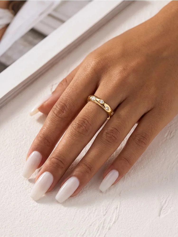 Echter minimalistischer runder Moissanit-Diamant mit Zertifikat, Ringe für Damen, für den täglichen Gebrauch und Partys, 925er Sterlingsilber, edler Schmuck. – Detail 3