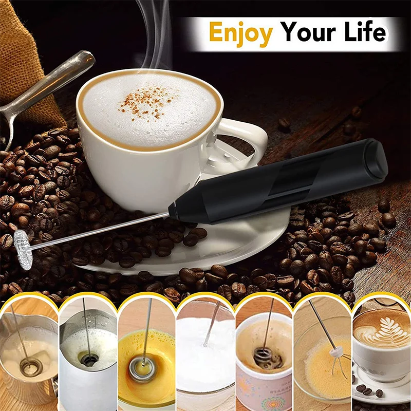 Mini Electric Milk Foamer Blender Wireless Coffee Whisk Mixer Handheld Egg Beater Cappuccino Frother Mixer Kitchen Whisk Tools