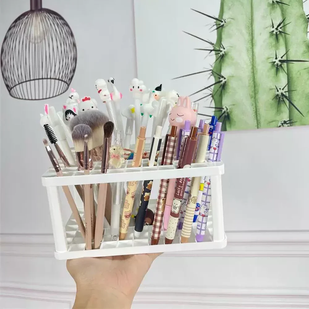 72 Holes Creative Square Pen Holder Multi Hole Makeup Storage Rack Convenient Smal Holders