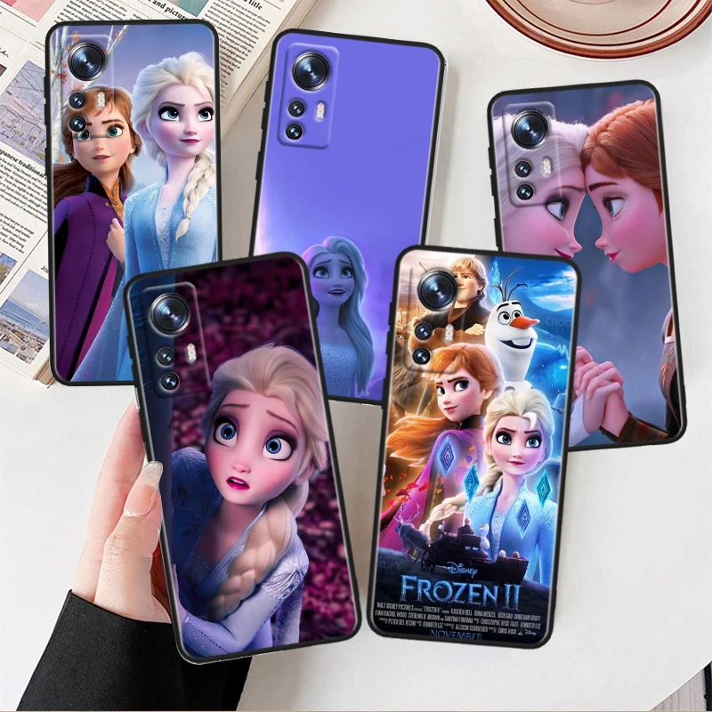 Cool Disney Frozen Elsa For Xiaomi Mi 10T 10S 9T 9 SE 8 A3 A2 A1 6X 5X CC9E Note 10 Lite Pro Mix 3 Black Soft Phone Case