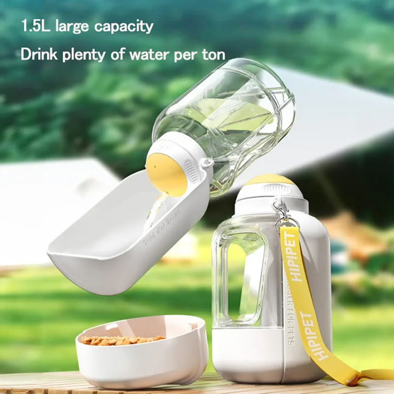 

1000ml Portable Pet Water Bottle Large Capacity Pet Out Drinking Pot Cat Water Dispenser Water Cup and Food Integrated Bowl