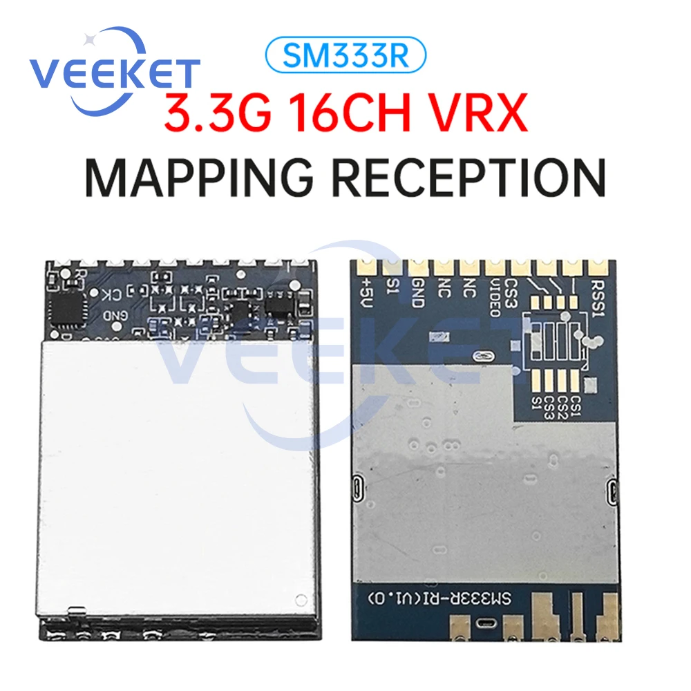 

SM333R 3.3G 16CH VRX Image Transmission Module Wireless Audio Video Receiver Support Secondary Development DIY Enthusiasts