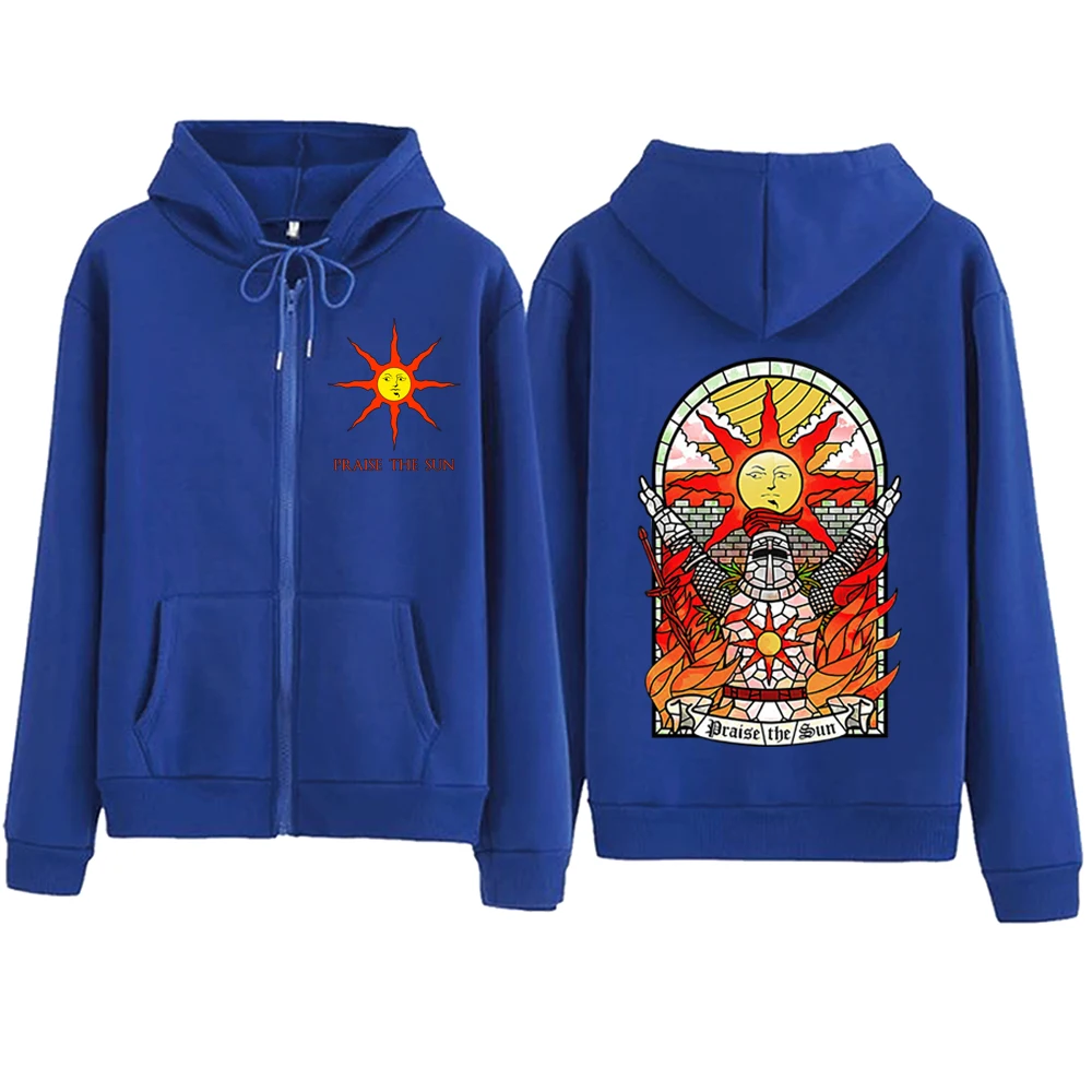 Dark Souls Praise The Sun  Zipper Hoodie  Harajuku Pullover Tops Sweatshirt Streetwear