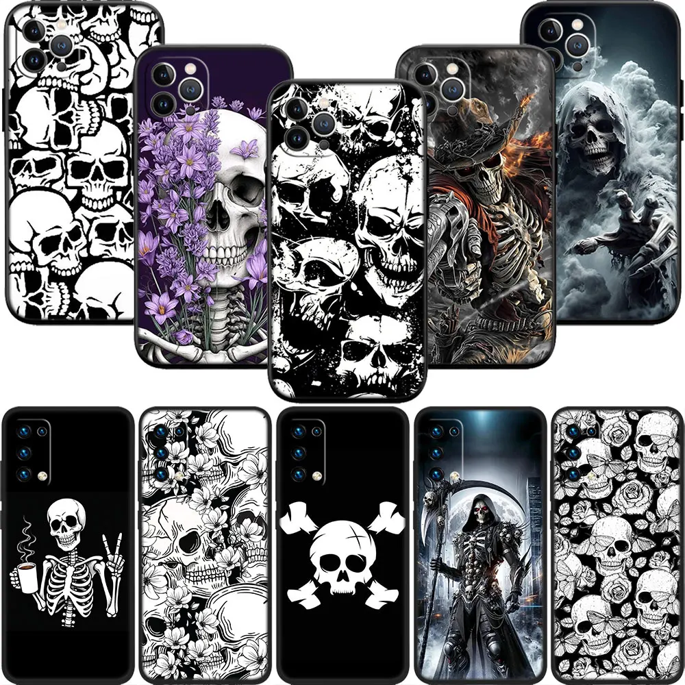 VY83 Skeleton Skull Phone Case for Samsung Galaxy M06 M15 M16 M35 M55 M56 A36 A42 A50 A50S A51 A52 A32 A33 A05 A05S A06 A16 A20