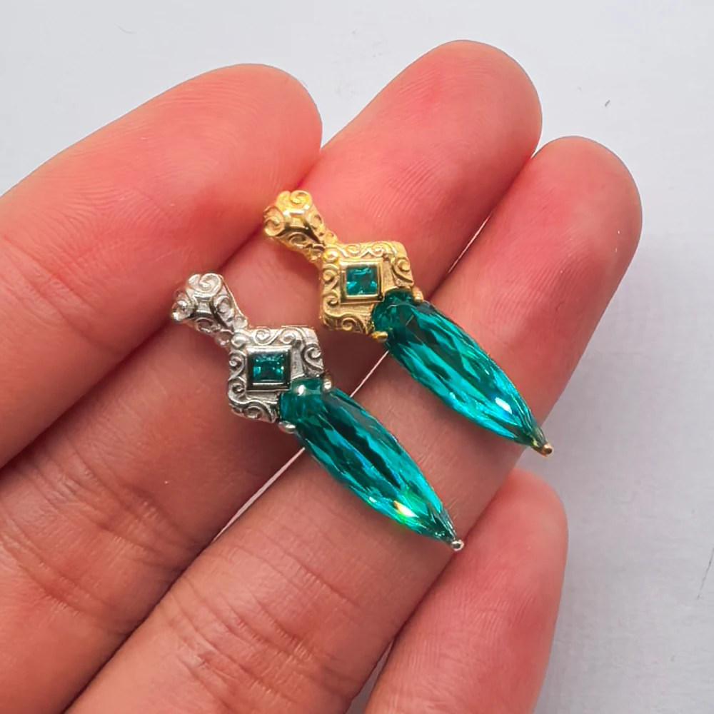 

Кулон-подвеска с драгоценным камнем цвета Параиба 10 карат, ожерелье для гадания, камень рождения, серебро S925