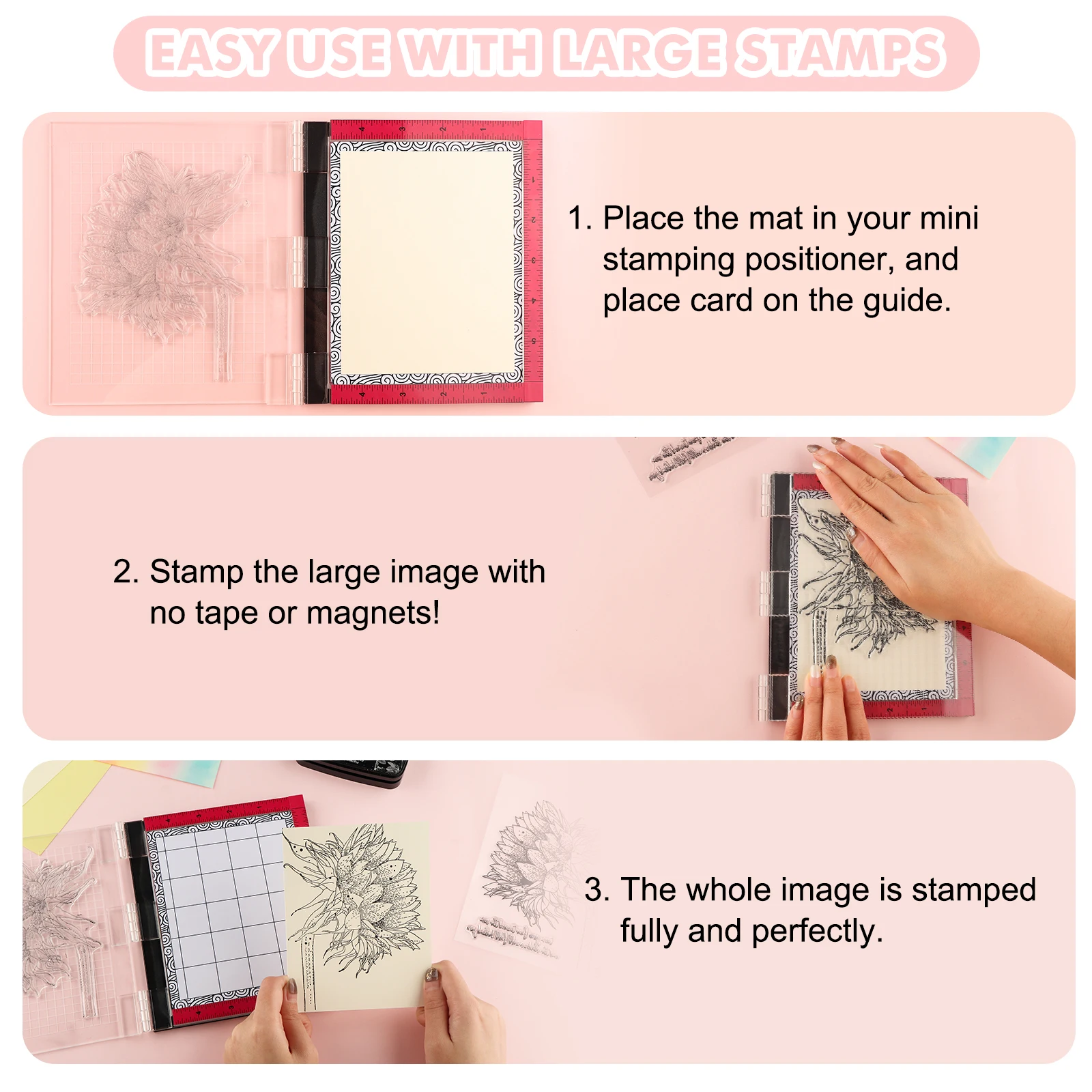 3pcs/set Mini Stick and Stamp Mat For Holding Your Stencil in Place While Ink Blending Low Stcik Mats For Mini Stamping Platform
