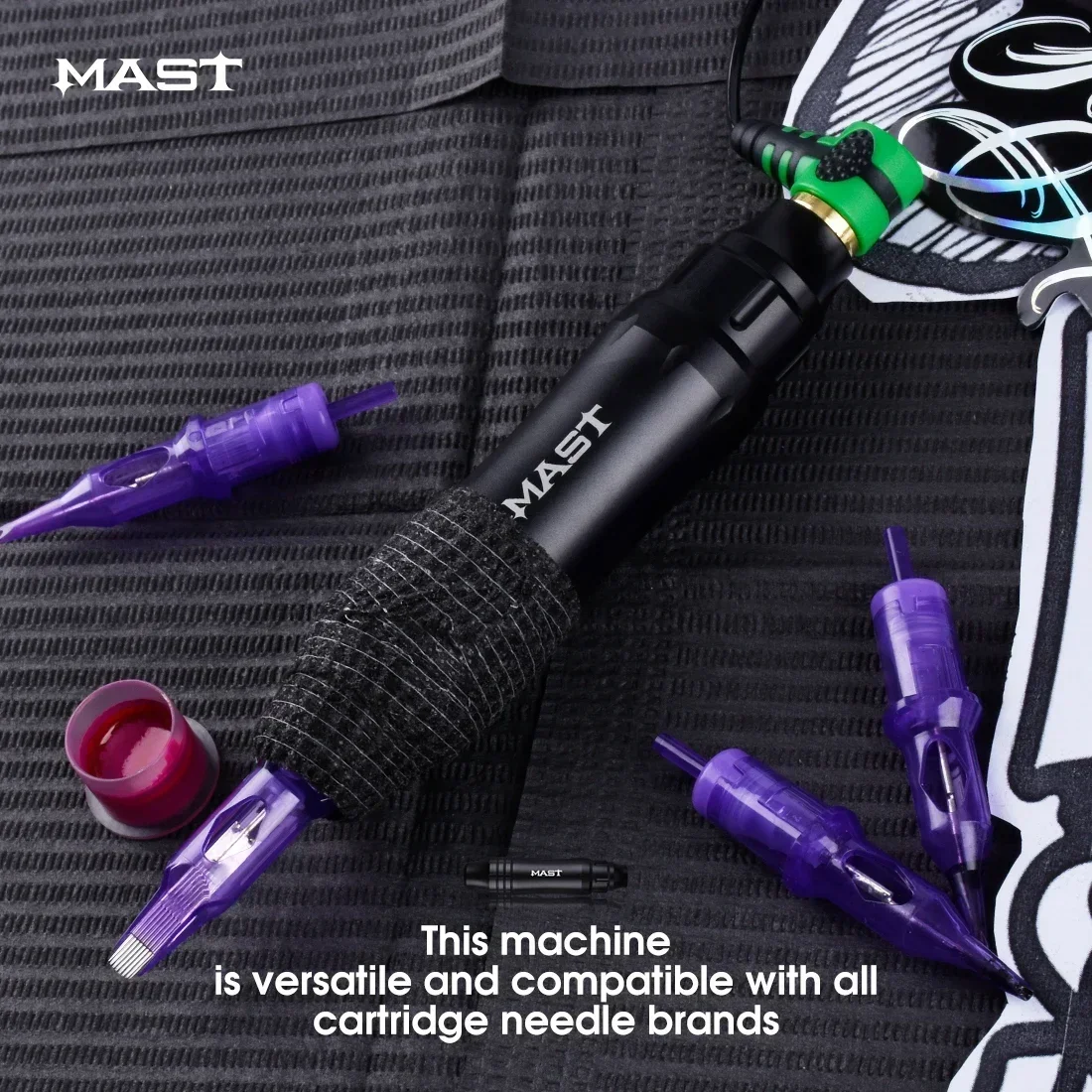 Mast P10 Ultra Tattoo RCA Machine Pen Kit permanente per trucco Nuovo schermo OLED Alimentatore Cartuccia Aghi Set Kit tatuaggio