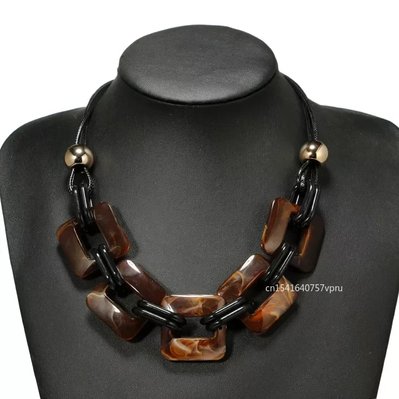 Fashion Power Leather Cord Statement Necklace & Pendants Vintage Weaving Collar Choker Necklace For Women Jewelry