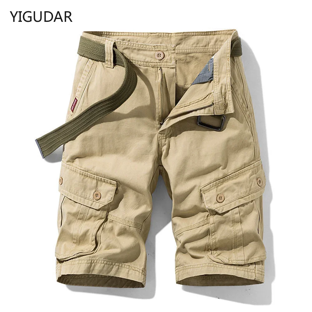 

Мужские шорты, зеленые шорты-карго, летние бермуды, мужские шорты-джоггеры с клапанами и карманами, повседневные рабочие армейские тактические бермуды 2025