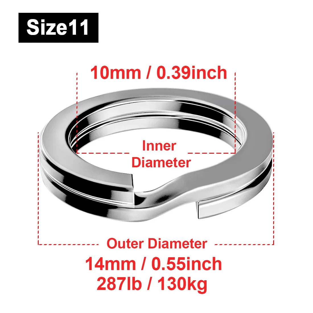 FishTrip 30-50 stks/partij Split Ring Vissen Lokken Connector 3-12mm Rvs Terminal Tackles Vissen medeplichtige Zoutwater