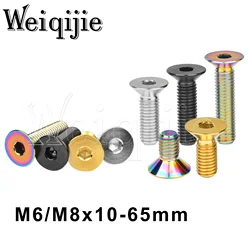 Weiqijie Titanium Bolt M6/M8 X 10/15/20/25/30/35/40/45/50/60/65mm Allen Key Flat Countersunk Head Screw for Bicycle Motorcycle