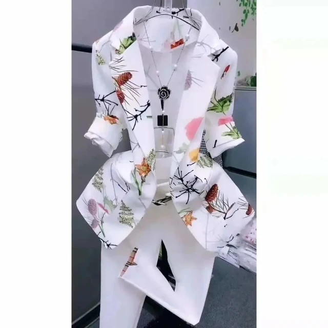 2025 New Women Printing Suit Coat Women Blazer Cardigan Spring Summer Women Short Sunscreen Printed Jacket Slim Suit Outerwear 5 Women Printing Suit Coat Blazer Cardigan Spring Summer – view 5