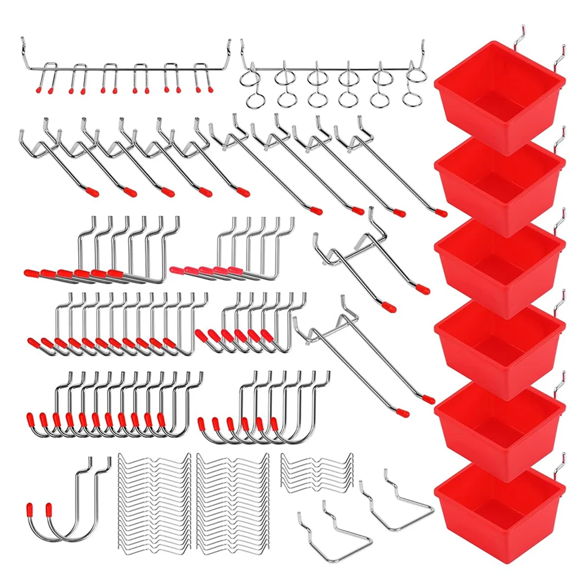 

121 Piece Pegboard Hooks Set,Pegboard Accessories with Metal Hooks,Durable Peg Board Organizer Accessories,Pegboard Bins