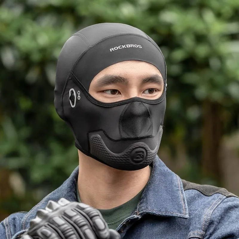 Cycling Headgear Men Motorcycle Lining Ice Silk Short Summer Sunscreen Mask High Elasticity Breathable Reflective with Chin Pad