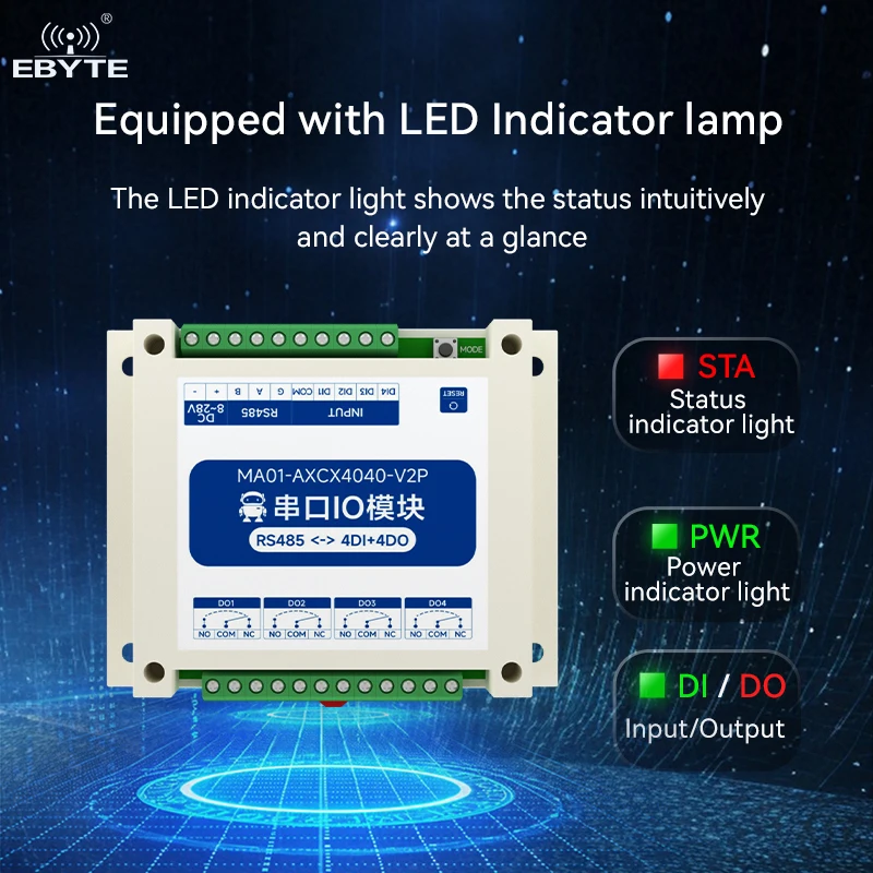 RS485 DI/DO I/O Module Serial I/O Networking CDEBYTE Standard Modbus RTU Protocol Industrial Grade Build-in Watchdog
