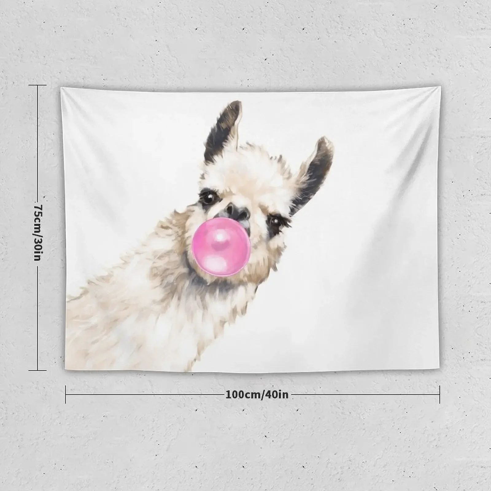 Sneaky Llama with Bubble Gum Tapestry Room Decor Aesthetic Bed Room Decoration Decoration Home Tapestry