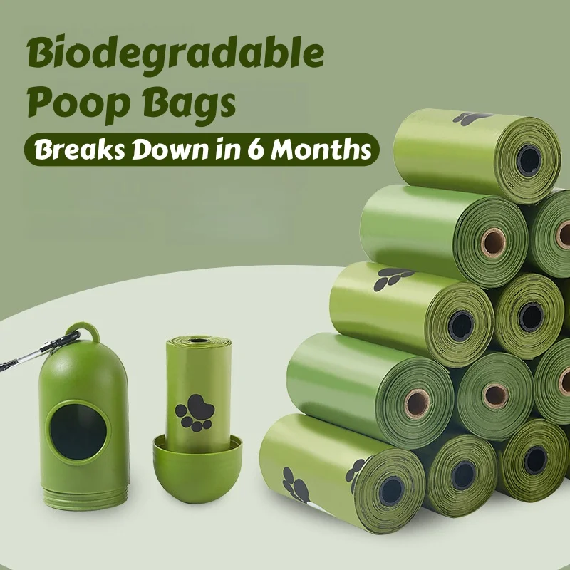 900PCS Biodegradable Poop Bags - Thickened Dog/Cat Waste Bags, Portable & Leakproof for On-the-Go Outdoor Cleanup