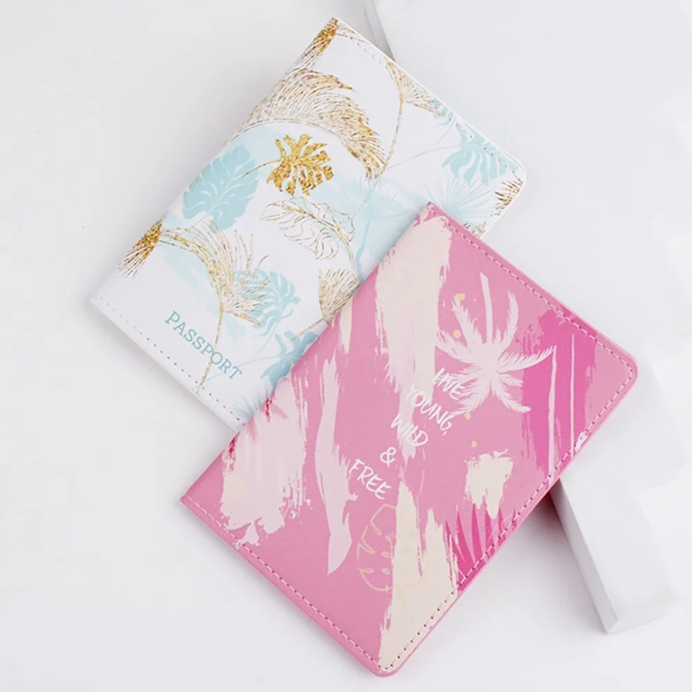 

Color Printing PU Leather Air Ticket Passport Holder Travel Passport Protective Cover Women And Men Credit ID Card Wallet