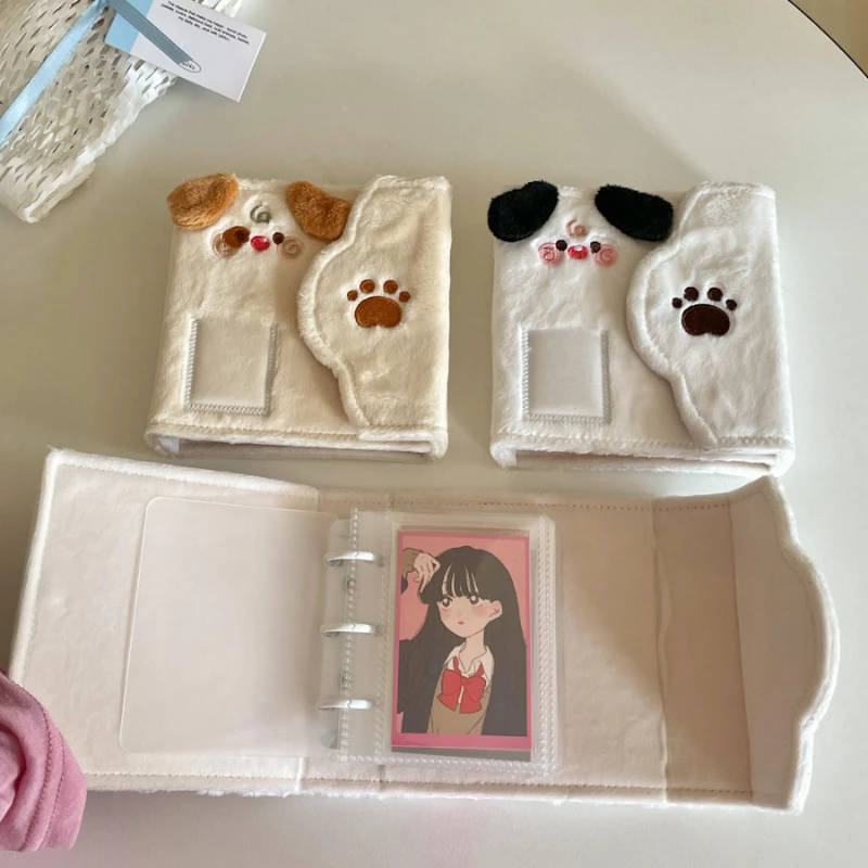 Cartoon Puppy Plush Photo Albums Kawaii Pink Cat Kpop Binder 3 Inch Card Photo Display Cute Photocard Collection 2024 Wholesales