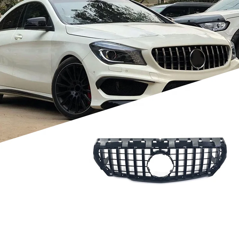 

For Mercedes Benz CLA W117 C177 CLA 45 2013-2015 2016-2019 GT GTR Style Grille Mesh CLA W117 Front Bumper Grille