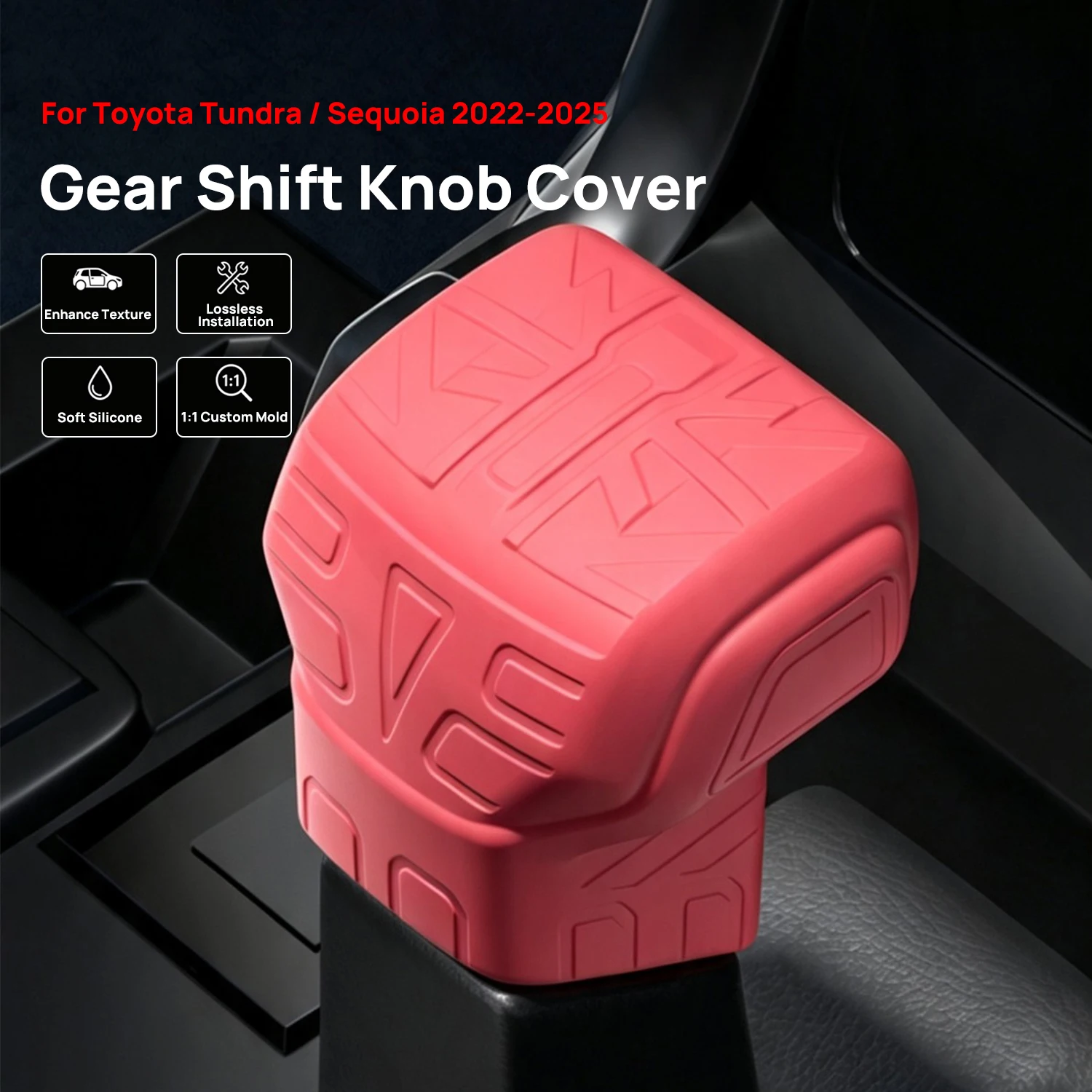 For Toyota Tundra/Sequoia 2022‑2025 Silicone Car Gear Shift Knob Cover Car Gear Shift Protective Cover Auto Interior Accessories