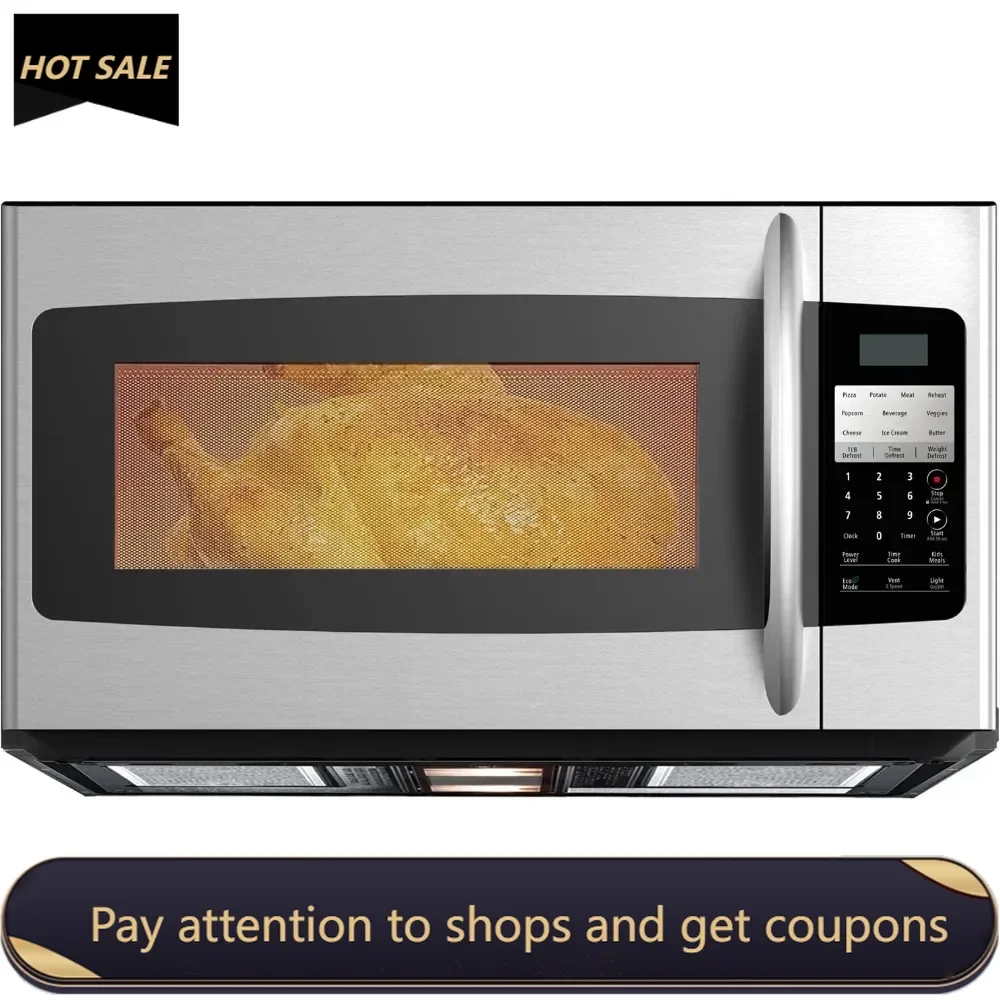 

Over The Range Microwave Oven with Vent,Ft 30 Inch 1000W Over the Stove Microwave , Stainless Steel Under Cabinet Bottom Light