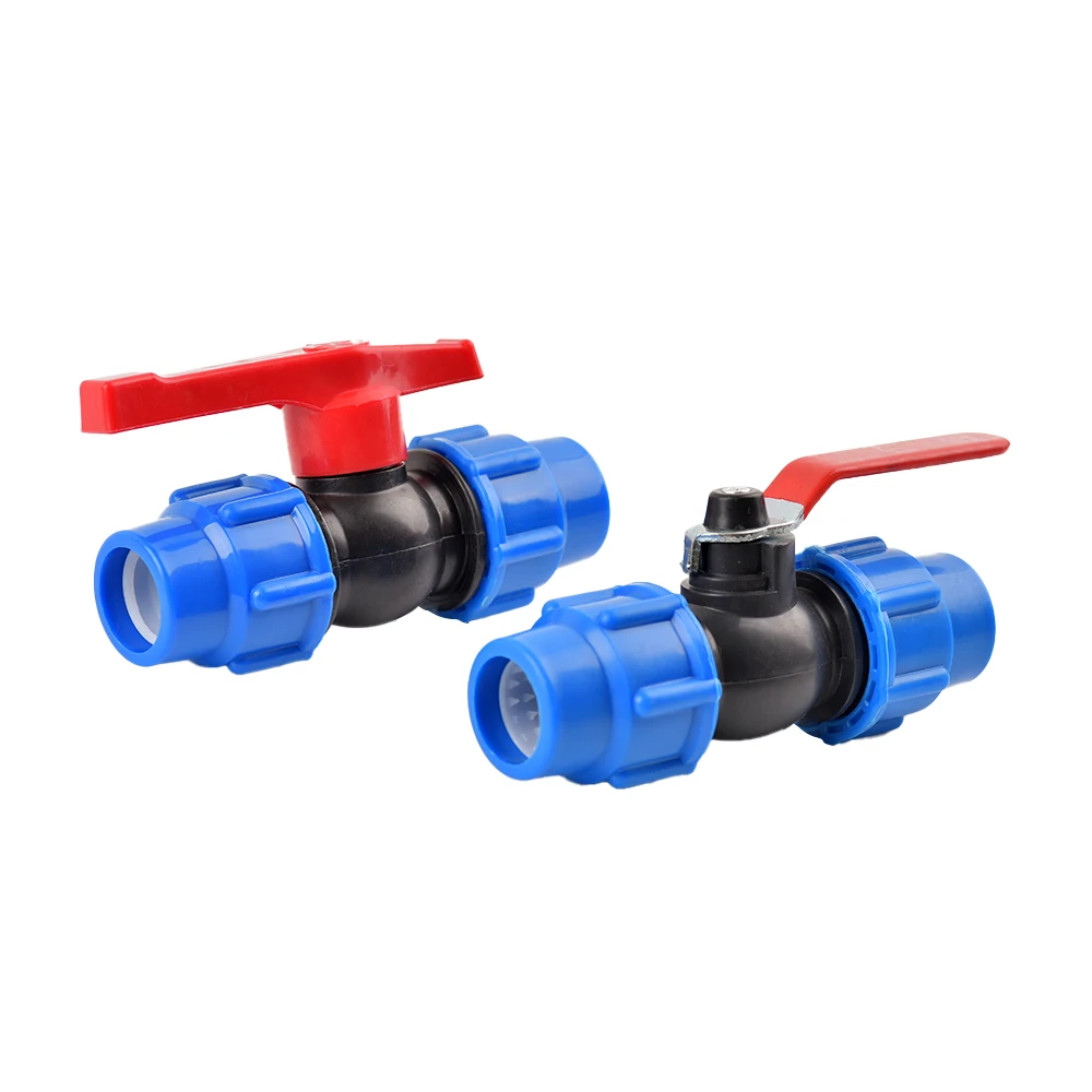 PVC PE tubo torneira água divisor, plástico conector de válvula rápida, irrigação agrícola jardim, acessórios para tubos de água, 20mm, 25mm, 32mm,