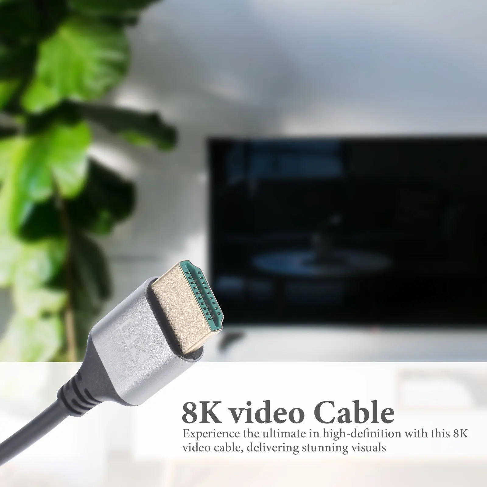 

8K Ultra Hd Video Cable 2m Stable Signal Male to Male Video Cord Monitor Laptop Computer Accessory Computer Connector