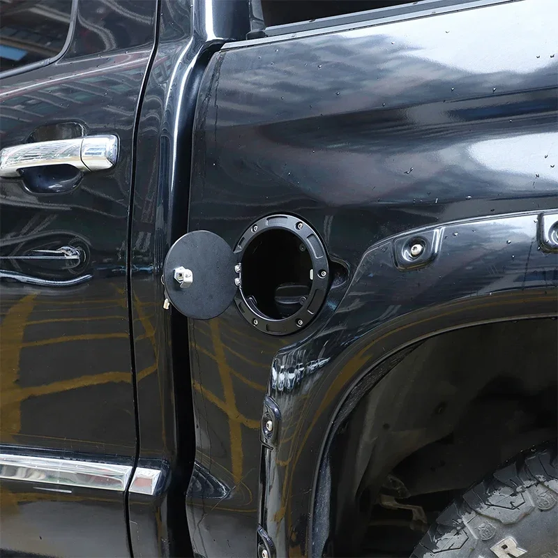 

For Toyota Tundra 2007-2021 Aluminum Alloy Black Car Fuel Tank Caps Fuel Tank Anti-Theft Lock Cover Car Accessories