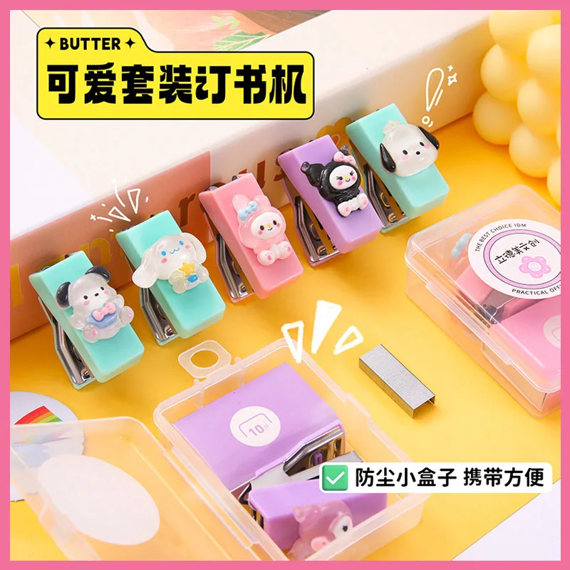 Sanrio Cute Cartoon Three-Dimensional Mini Stapler Student Office Small Stapler Stapler Portable Practical Small Send Stapler