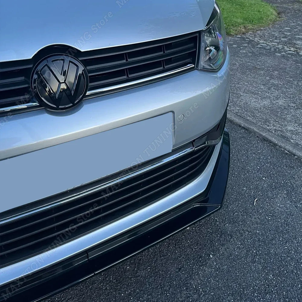 2 PCS Front Bumper Lip Diffuser For VW Polo MK5 6R 6C TDI TSI 2009-2017 Splitter Chin Retrofit Body Guard Kits Tuning Accessory
