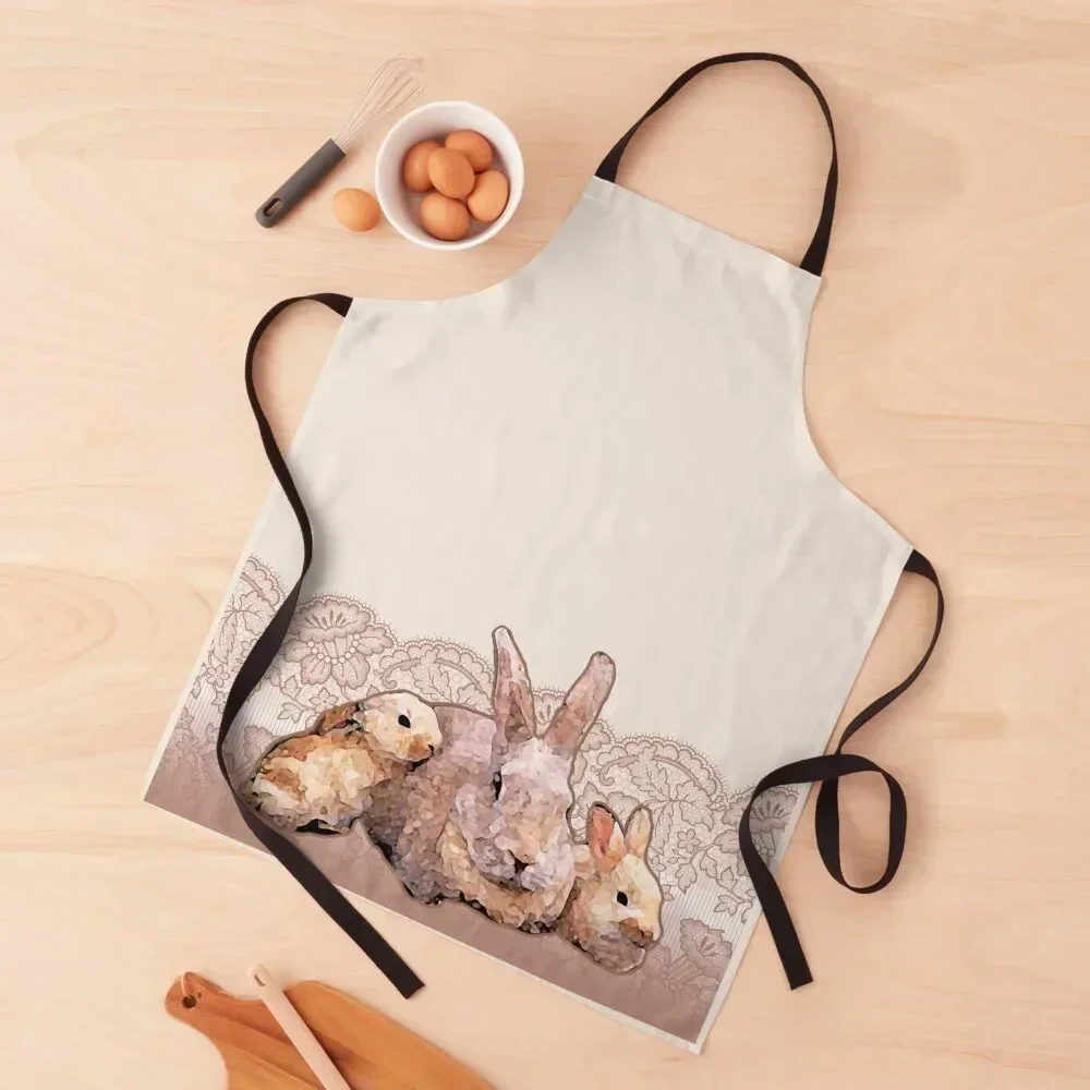 Bunny Lace Apron Funny Waterproof Apron