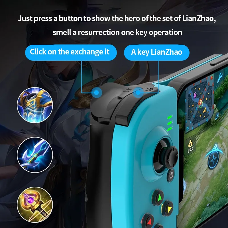 D3 Wireless Bluetooth Gamepad Type-C Retractable Game Controller Joystick For PUBG Mobile Support IOS Android TV/PC Device PS4