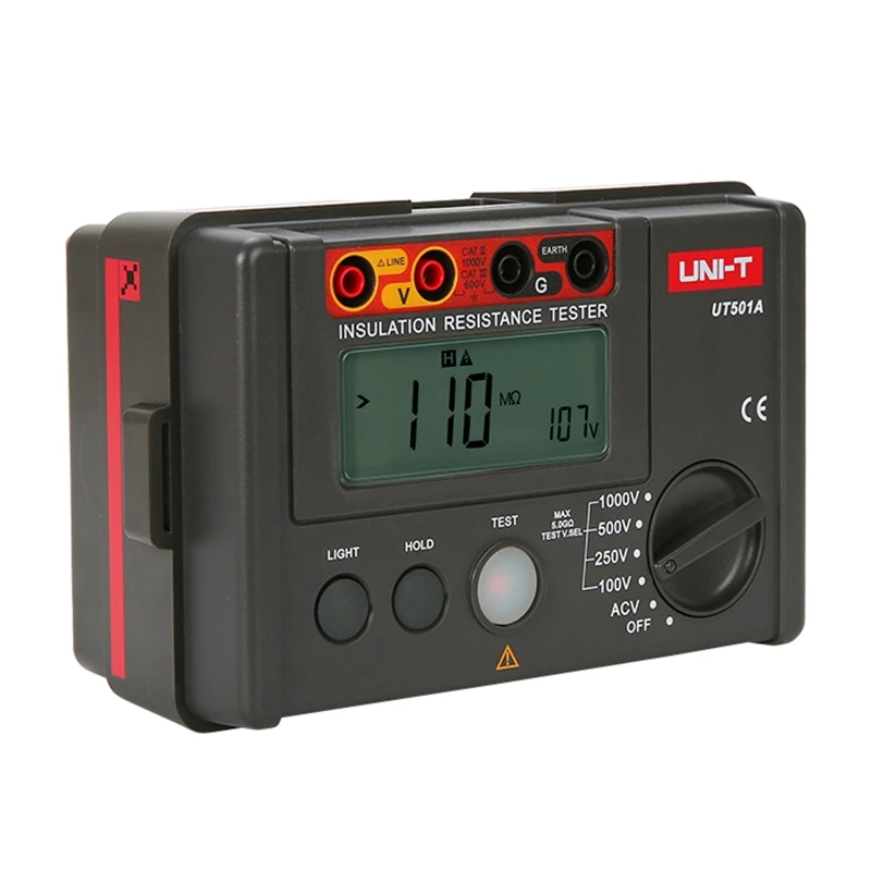 Digital Insulation Resistance Tester DCV ACV Meter Megohmmeter Megohm Large LCD Display Backlight Used for Industrial