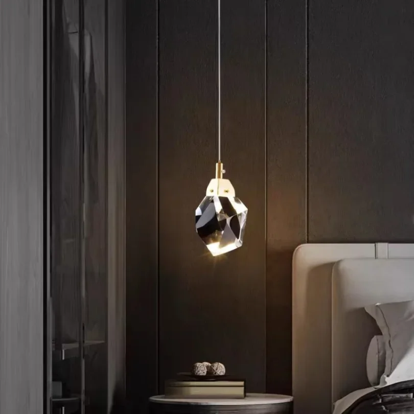 Modern Crystal Pendurado Lâmpada, Luxo Pendant Lights, Suspensão De Teto De Vidro, Iluminação Lustres para Quarto, Entrada De Cabeceira