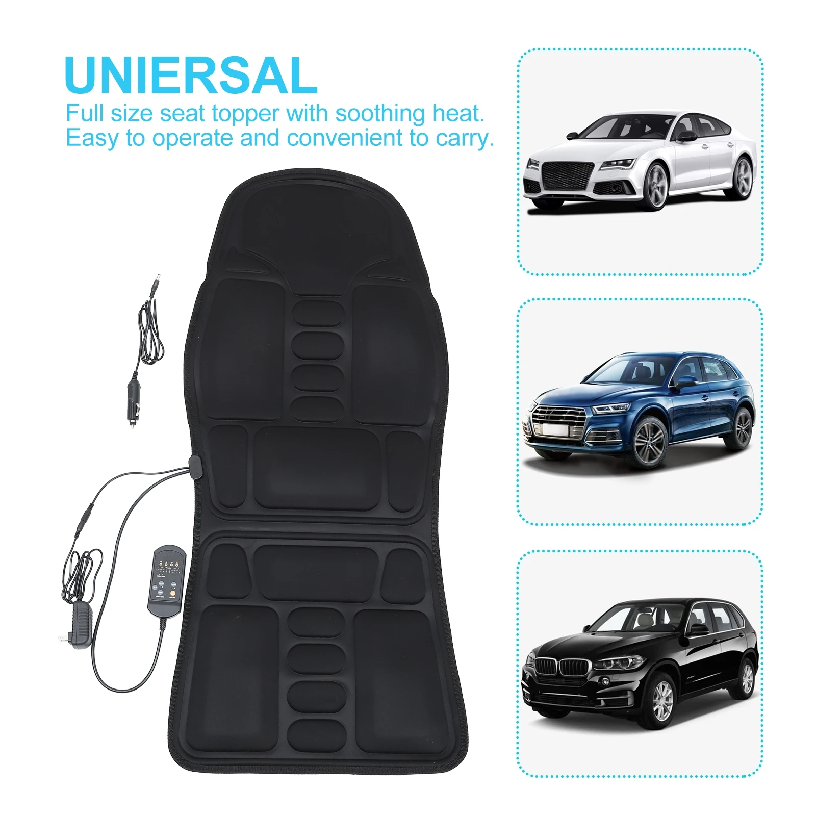 

1pc Car Massage Cushion Full Body Cervical Vertebra Massager Mat Back Cushion with US Adaptor