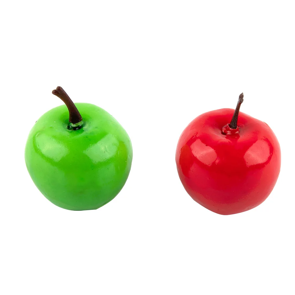 20pcs Simulation Fruits Apples Plastic Fake Red Green Apples Photo Props Fruit Home Artificial Shop Kitchen Model Decoration