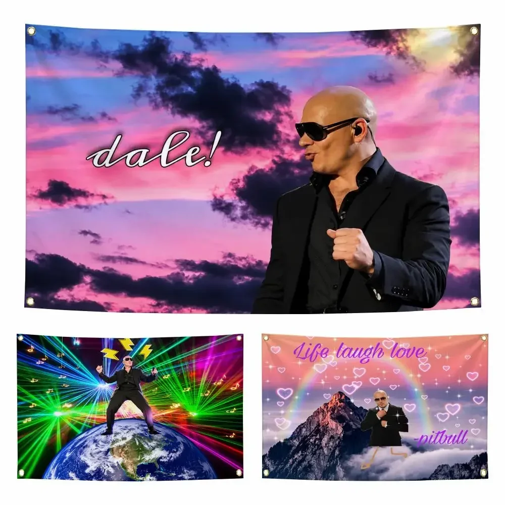 Singer P-Pitbull Mr.Worldwide Live Laugh Love Flags Personalized Flag Room Dorm Camping Picnic Garage Bar Wall Decor