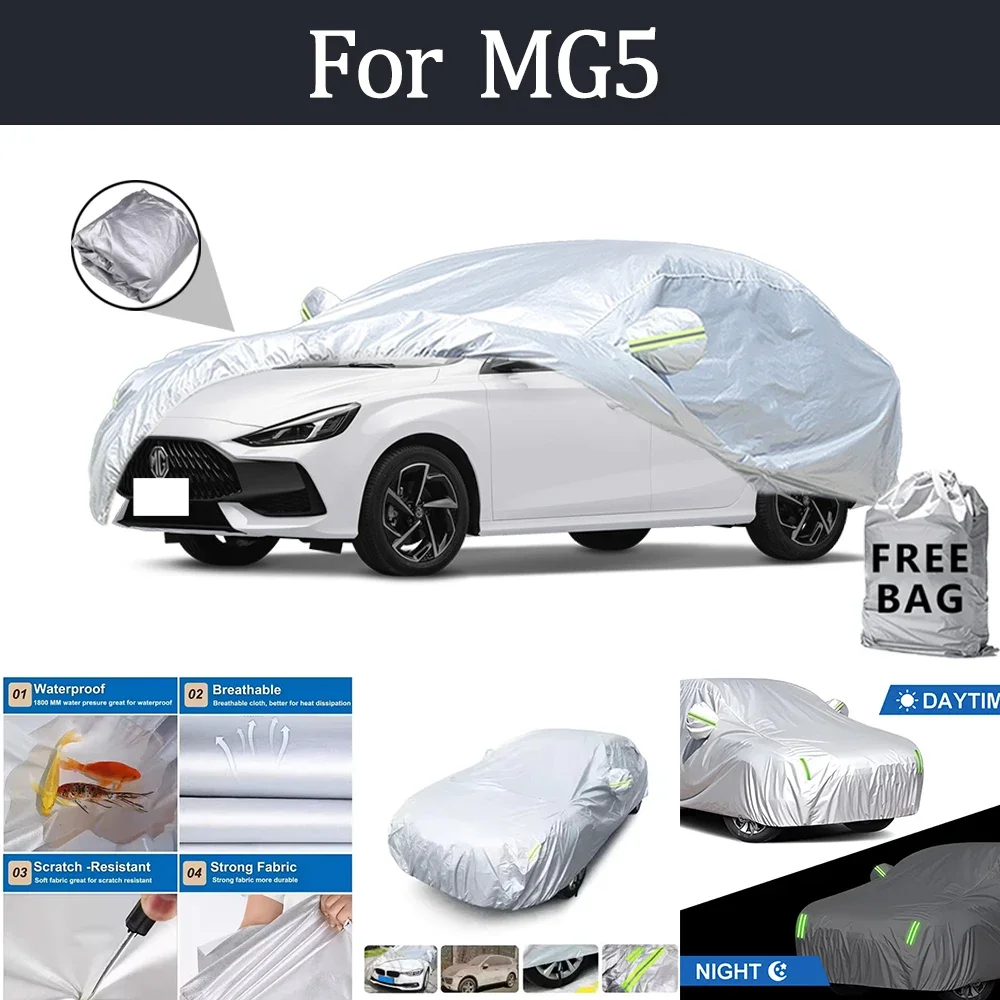 

For MG5 Car Cover Outdoor Protection Covers Snow Sunshade Waterproof Dustproof Exterior UV Car Accessories