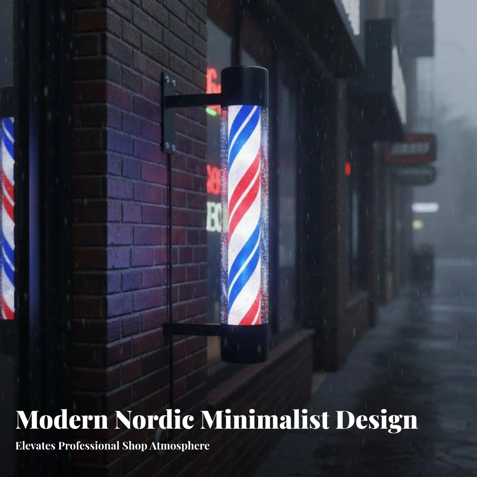Barber Pole Light - Rotating Striped - usage example