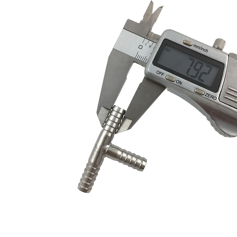 Stainless steel Hose Splicer Type Cross Four-way Tee T-Shaped Hose Barbed Fitting With 8mm Beer Hose Home Brewing