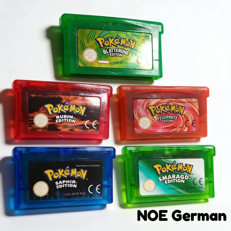 NOE Deutsch für GBA NDSL NDS GBM SP Pokemon-Serie GBA 32-Bit-Videospielkassette Konsolenkarte Hochwertige Klassische Anime-Spiele