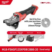 Milwaukee M18 FSAGF125XPDB/2886 Angle grinder M18 FUEL 125mm flat-head brake grinder Paddle switch lock-free tool special.