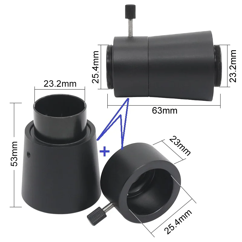 Microscopio biologico adattatore fotografico per fotocamera USB per biomicroscopio trinoculare C-mount da 23.2mm a M23.2 accessori parte